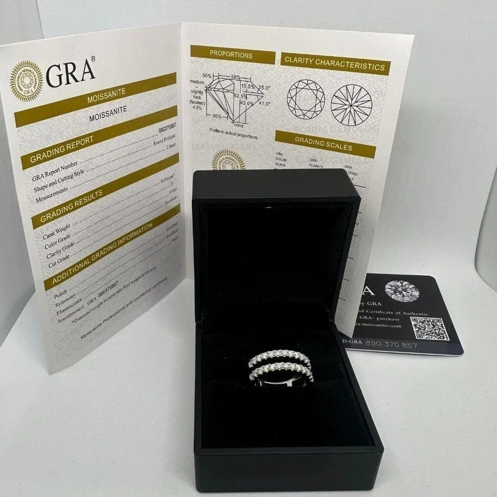 Moissanite Diamond Ring Enhancer Wedding Band GRA Certified Jewelry Size 5.5
